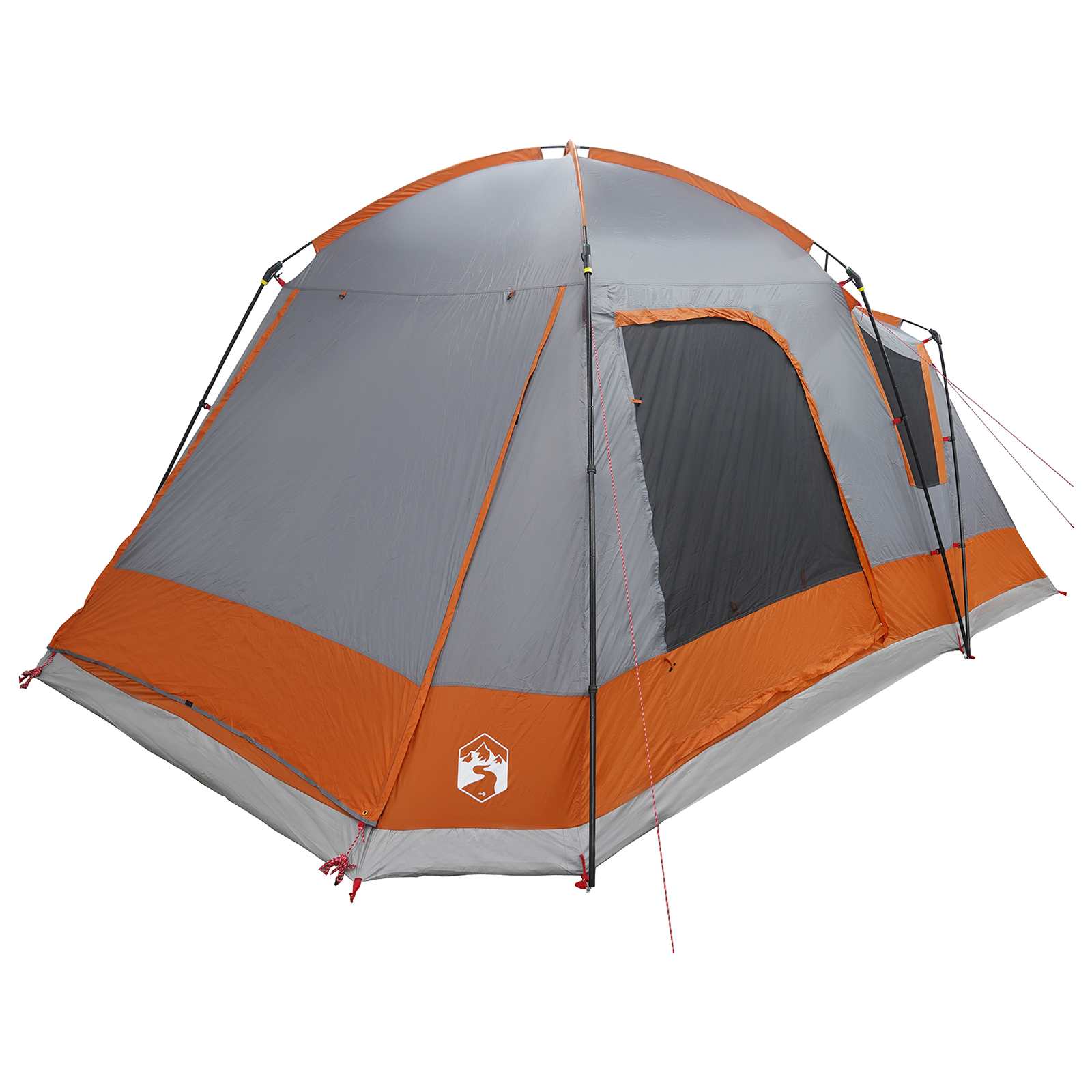 Huisje Tent Grijs en Oranje 8-persoons Polyester en staal