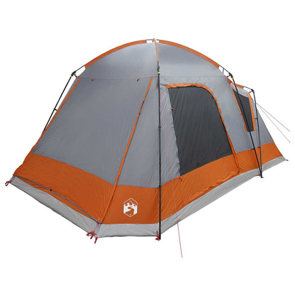 Huisje Tent Grijs en Oranje 8-persoons Polyester en staal