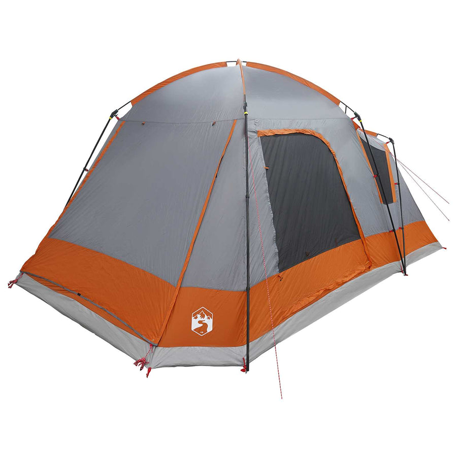 Huisje Tent Grijs en Oranje 8-persoons Polyester en staal