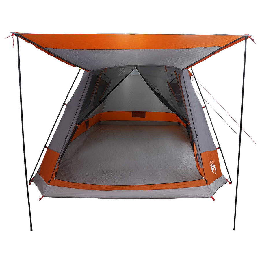 Huisje Tent Grijs en Oranje 8-persoons Polyester en staal