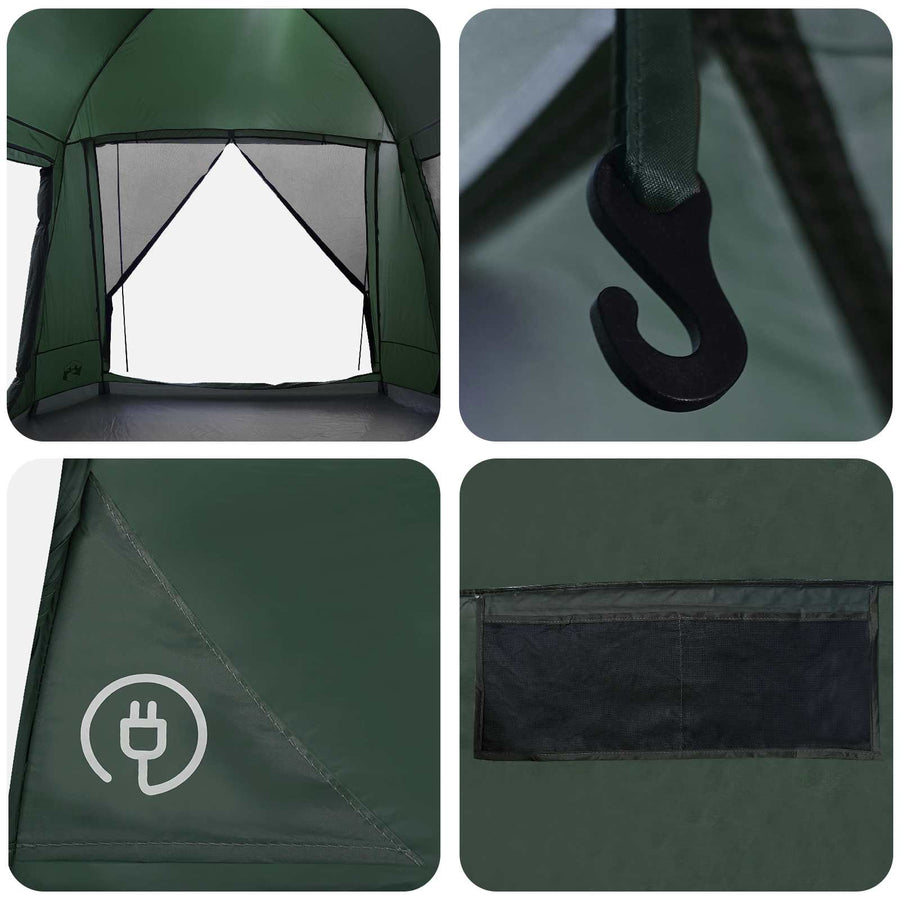 Huisje Tent met dak Leger groen 8-persoons Polyester en staal