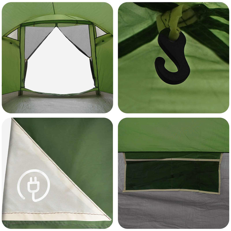 Huisje Tent met dak Groen 4-persoons Polyester en staal