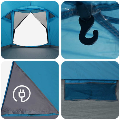 Huisje Tent met dak Blauw 4-persoons Polyester en staal