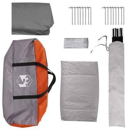 Huisje Tent Grijs en Oranje 4-persoons Polyester en staal