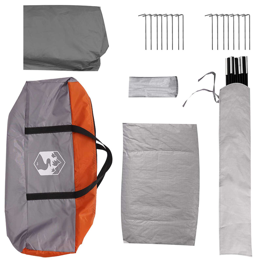 Huisje Tent Grijs en Oranje 4-persoons Polyester en staal