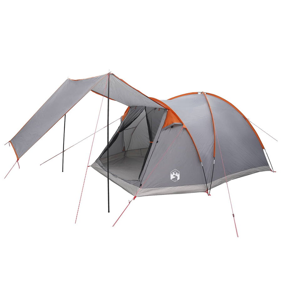 Huisje Tent Grijs en Oranje 4-persoons Polyester en staal