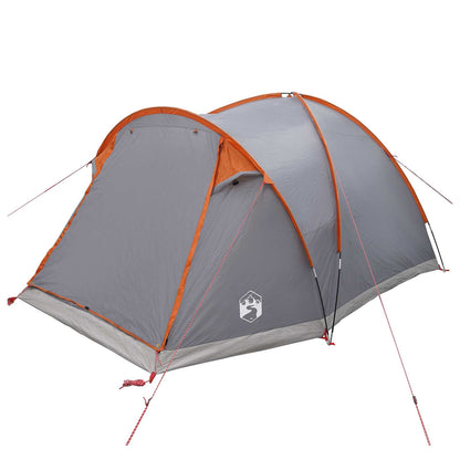 Huisje Tent Grijs en Oranje 4-persoons Polyester en staal