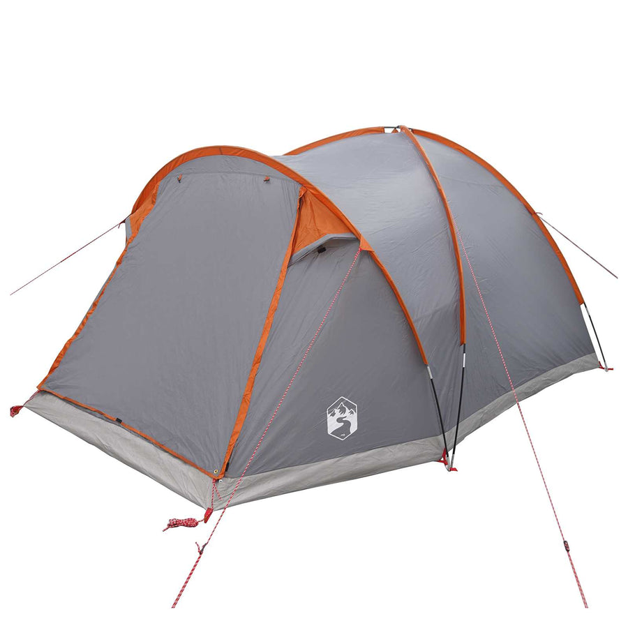 Huisje Tent Grijs en Oranje 4-persoons Polyester en staal