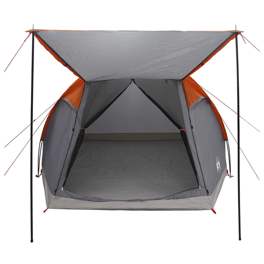 Huisje Tent Grijs en Oranje 4-persoons Polyester en staal