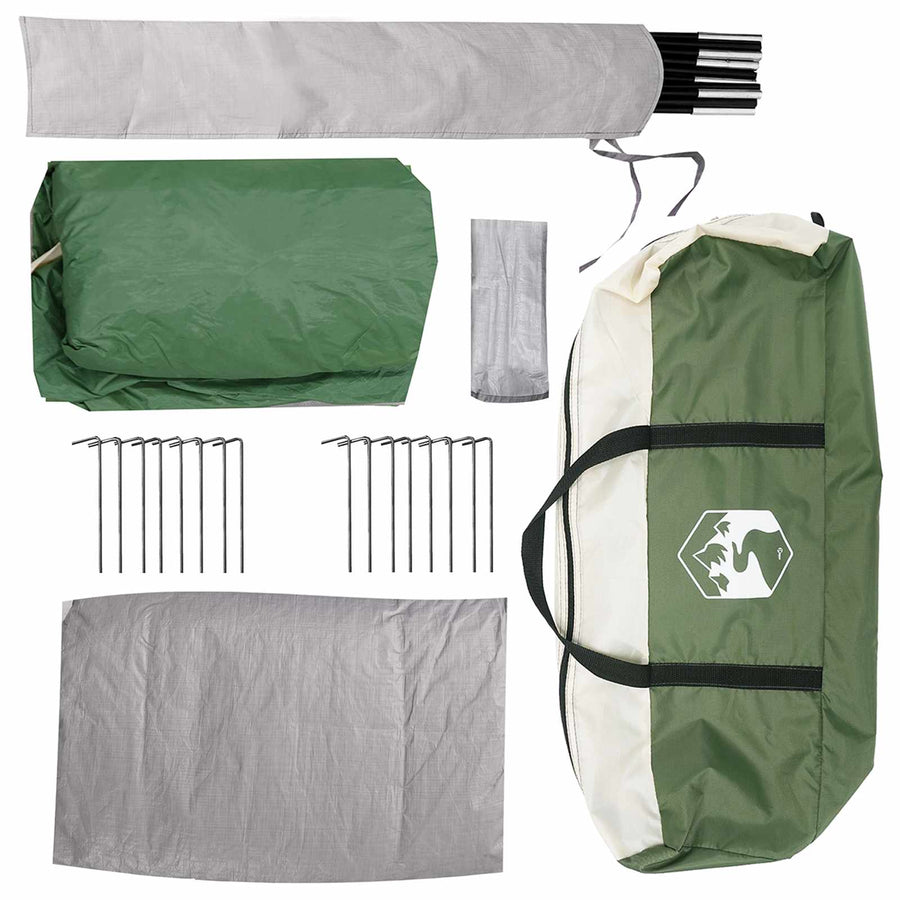 Huisje Tent met dak Groen 6-persoons Polyester en staal