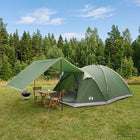 Kampeertent 6-persoons groen polyester staal 398x310x177 cm