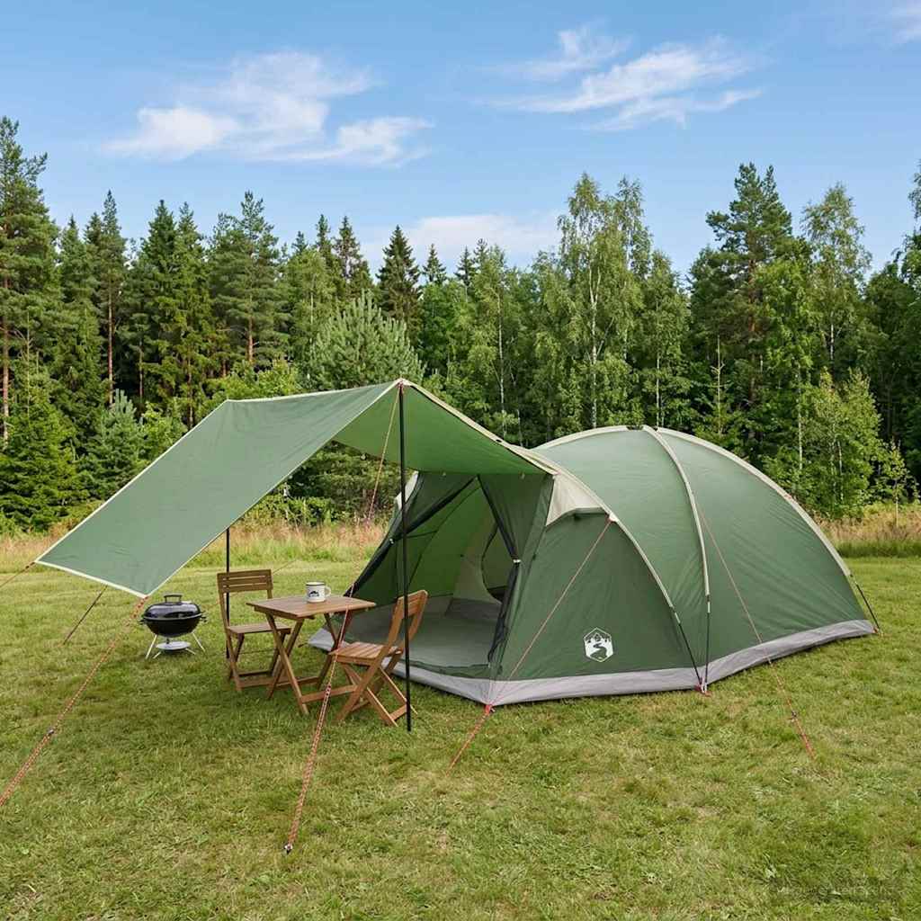 Huisje Tent met dak Groen 6-persoons Polyester en staal