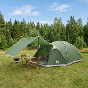 Kampeertent 6-persoons groen polyester staal 398x310x177 cm