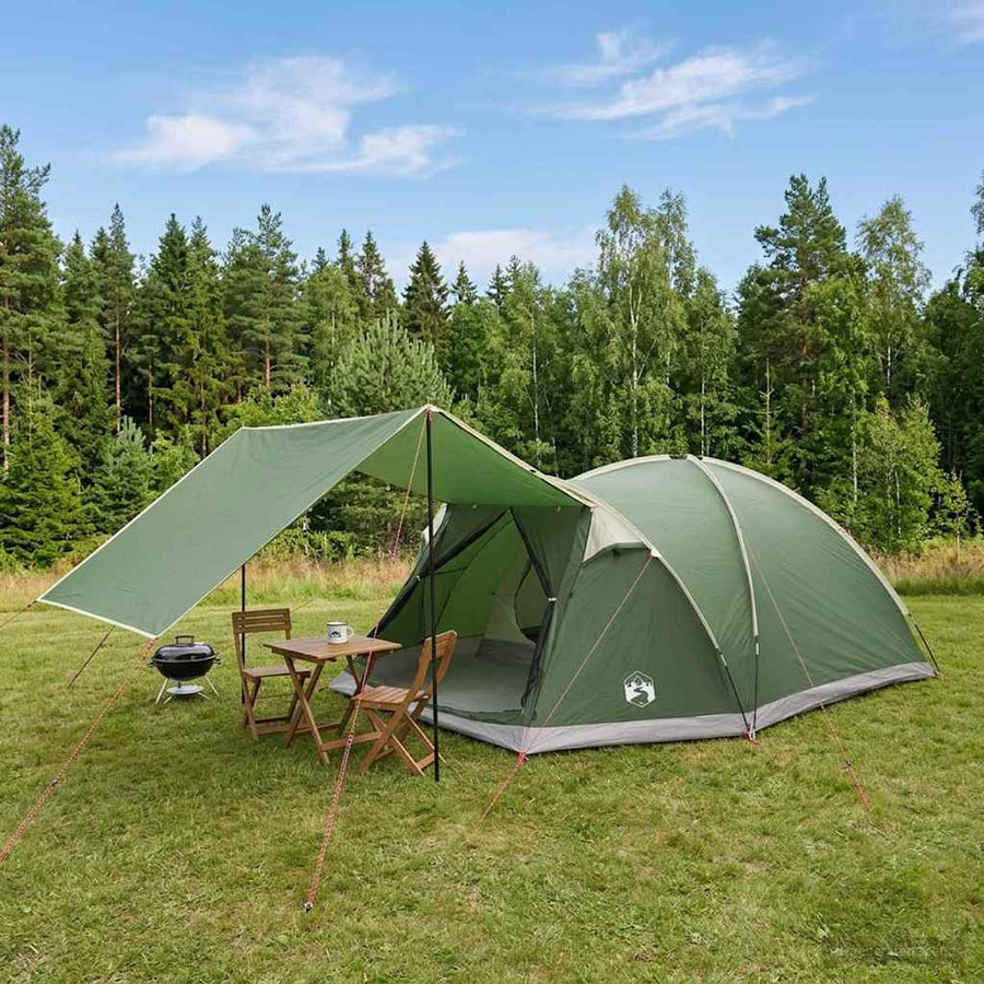 Huisje Tent met dak Groen 6-persoons Polyester en staal