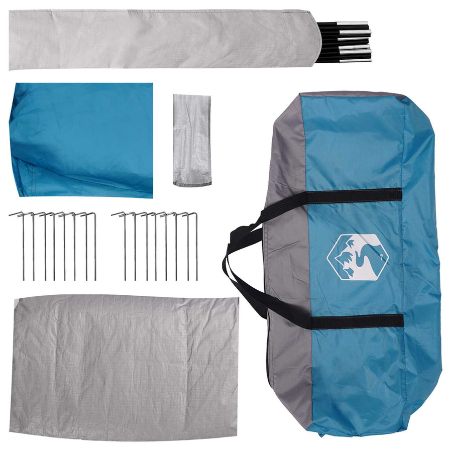 Huisje Tent met dak Blauw 6-persoons Polyester en staal