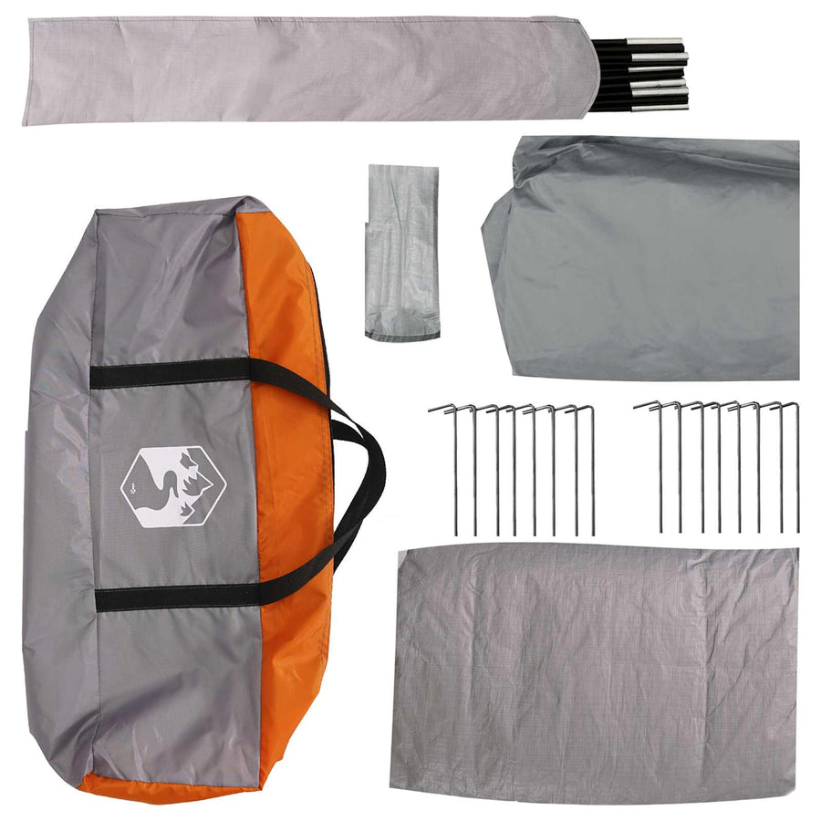 Huisje Tent Grijs en Oranje 6-persoons Polyester en staal
