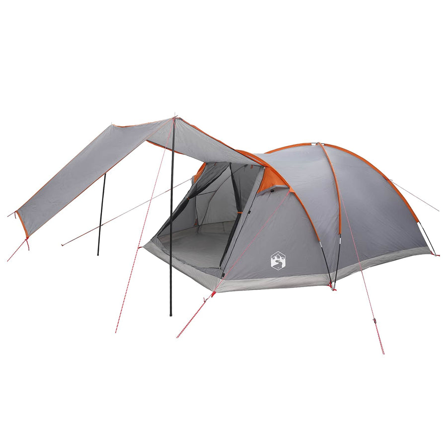 Huisje Tent Grijs en Oranje 6-persoons Polyester en staal