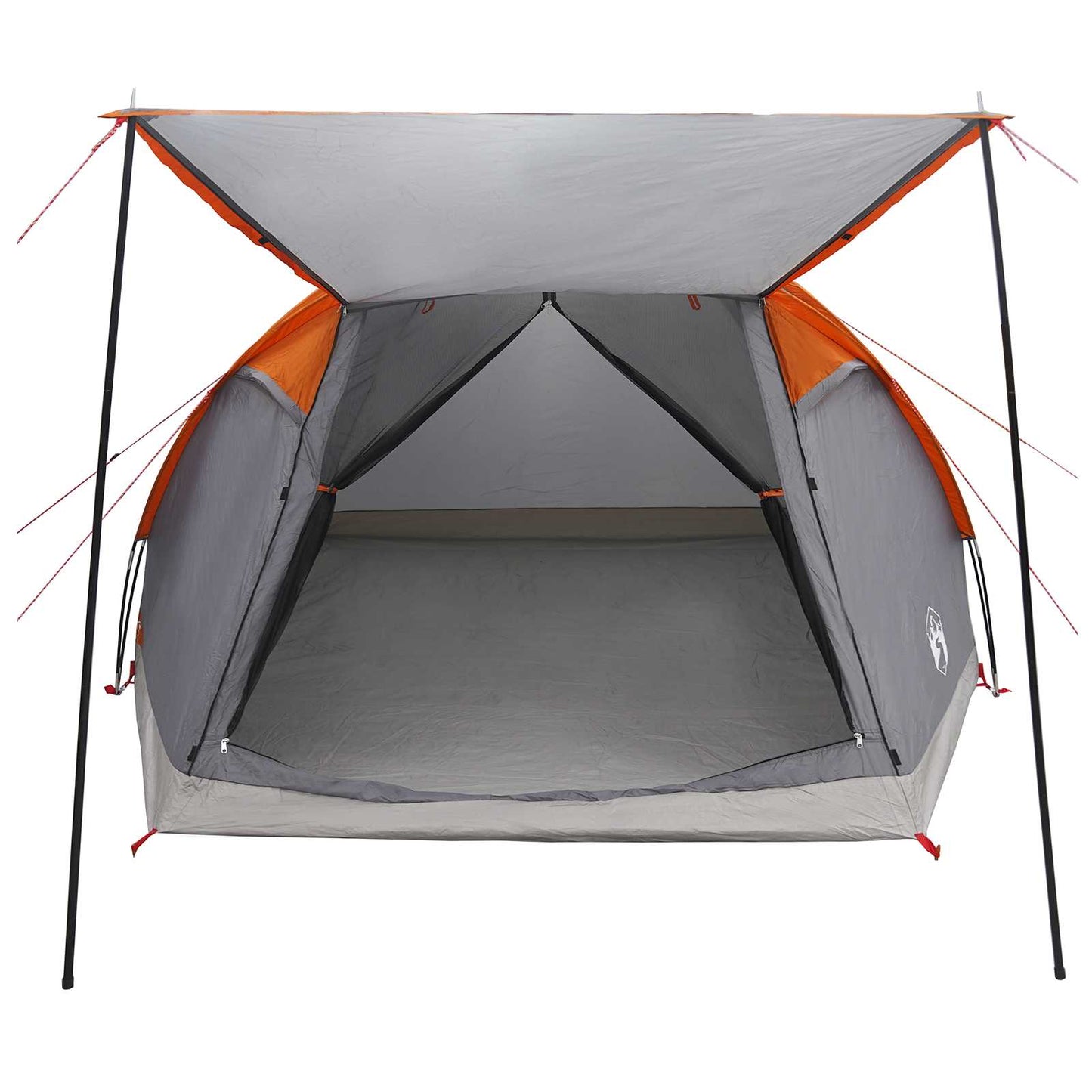Huisje Tent Grijs en Oranje 6-persoons Polyester en staal