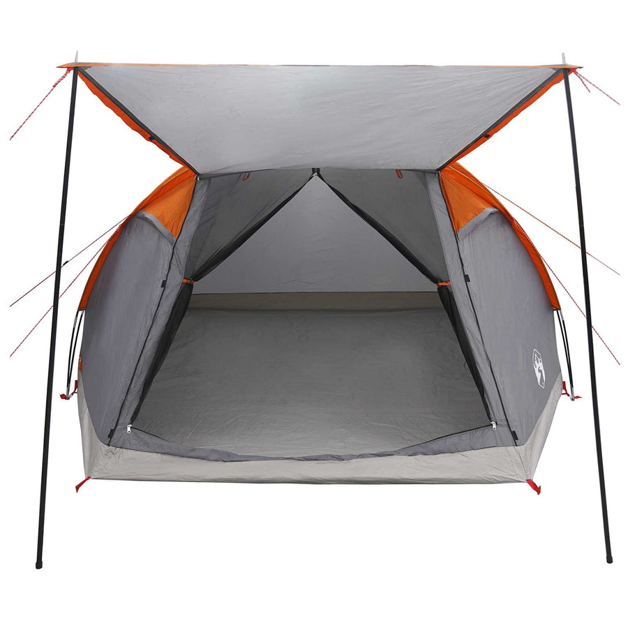 Huisje Tent Grijs en Oranje 6-persoons Polyester en staal
