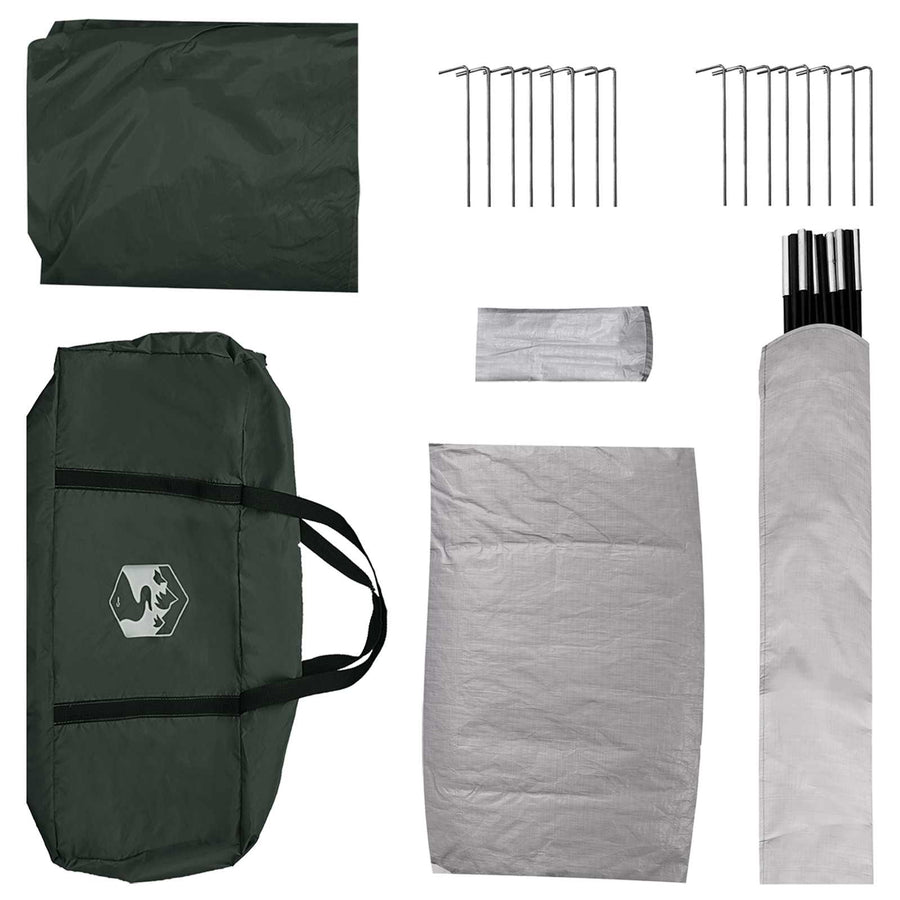 Huisje Tent met dak Leger groen 6-persoons Polyester en staal