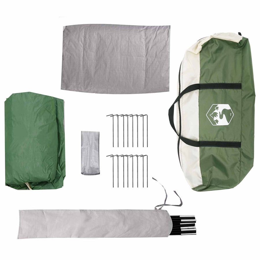 Huisje Tent met dak Groen 8-persoons Polyester en staal