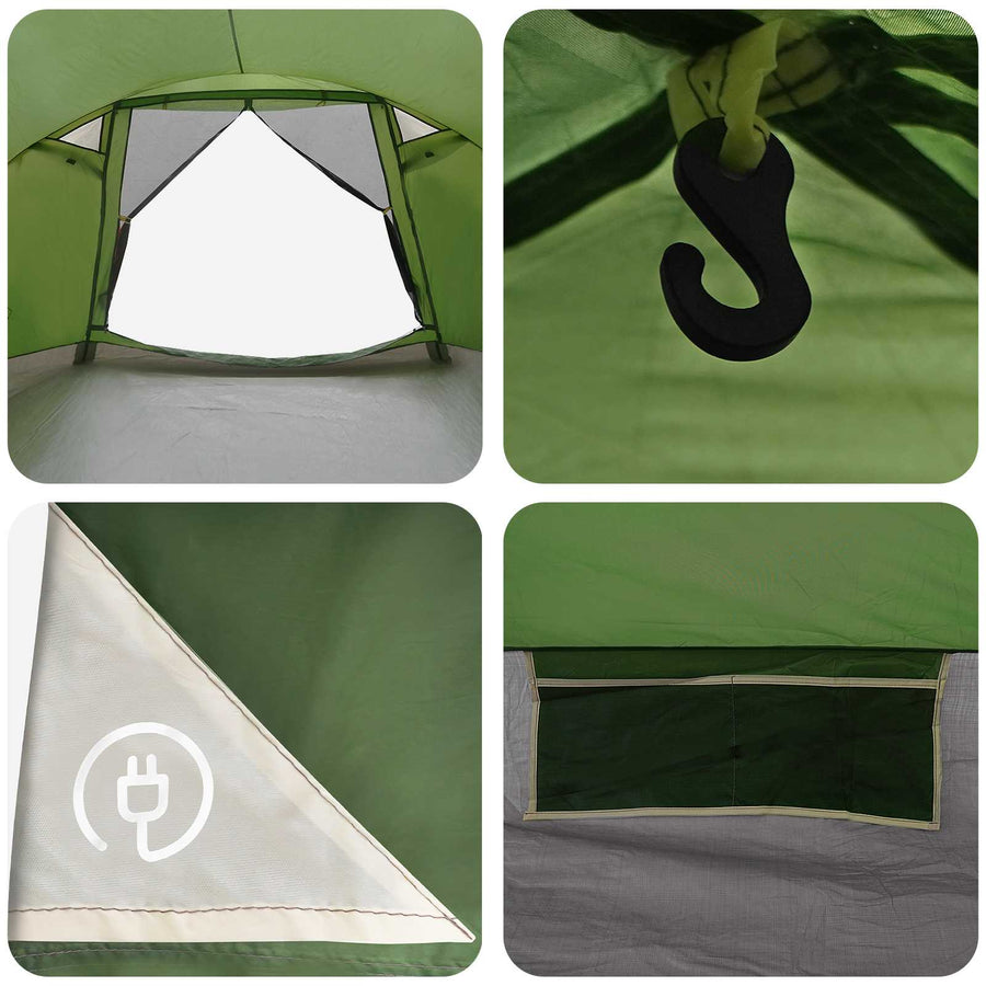 Huisje Tent met dak Groen 8-persoons Polyester en staal