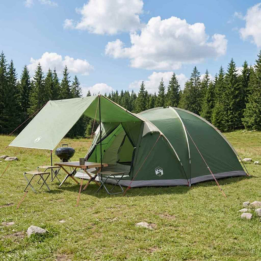 Huisje Tent met dak Groen 8-persoons Polyester en staal