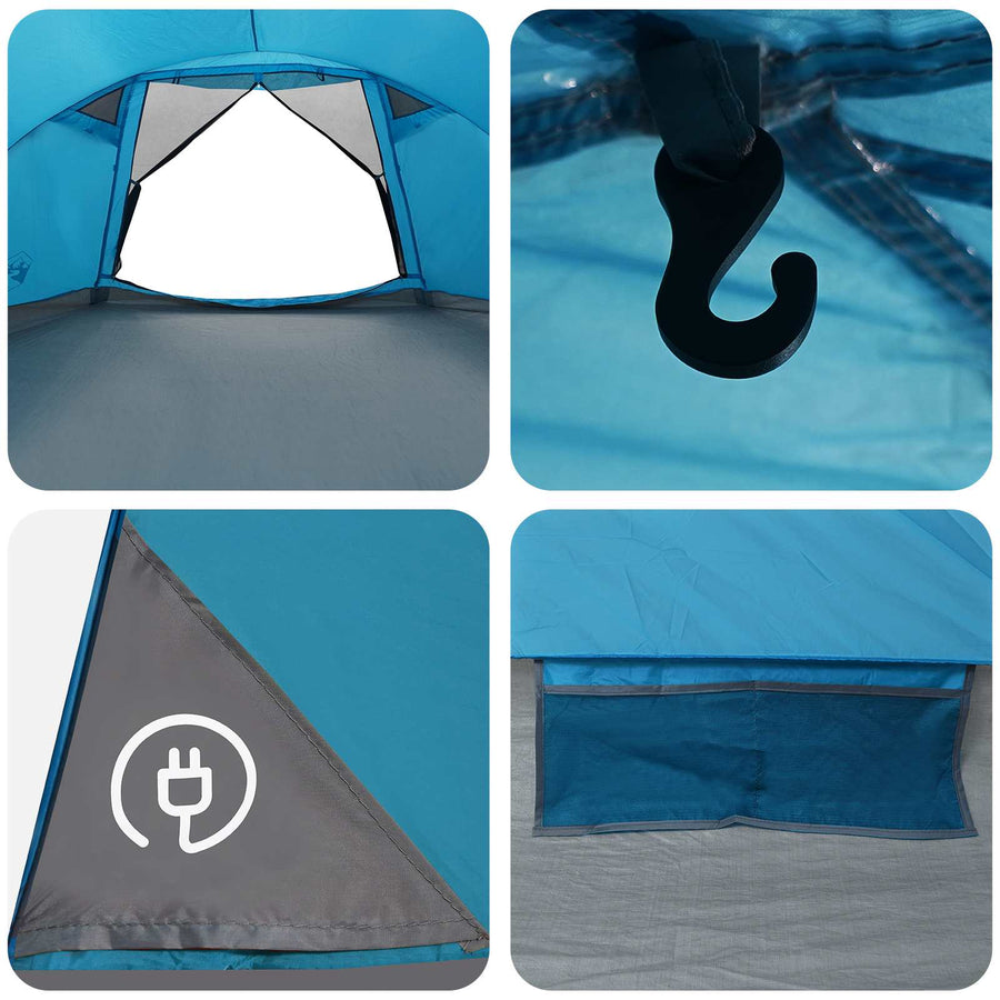Huisje Tent met dak Blauw 8-persoons Polyester en staal