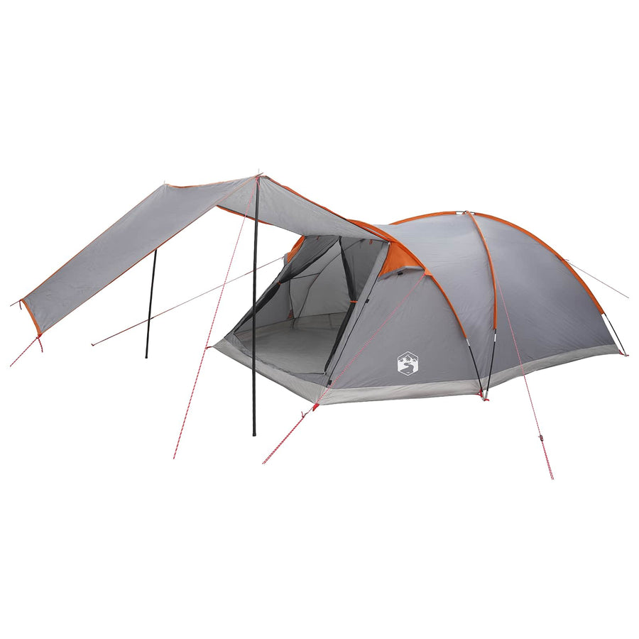 Huisje Tent Grijs en Oranje 8-persoons Polyester en staal