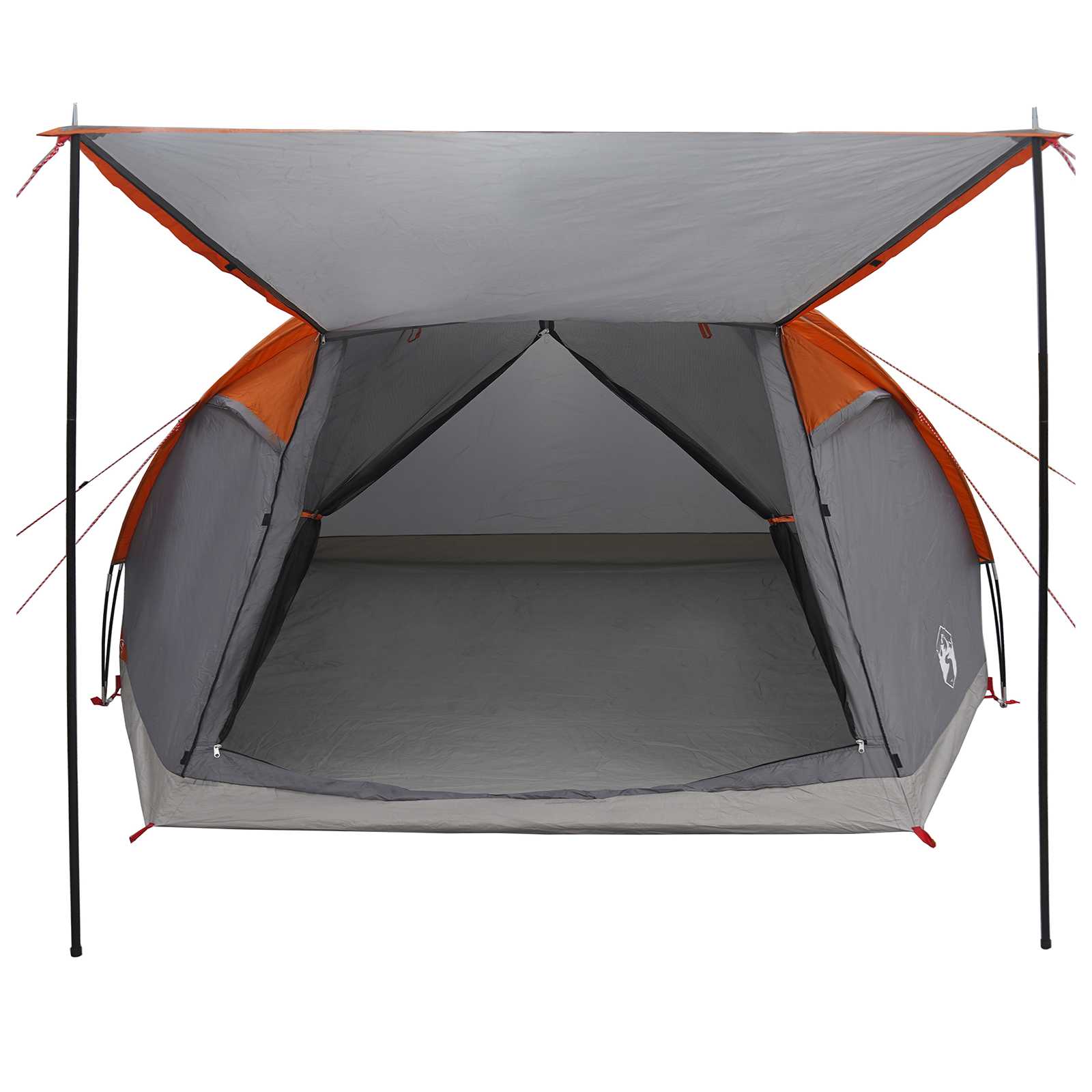 Huisje Tent Grijs en Oranje 8-persoons Polyester en staal