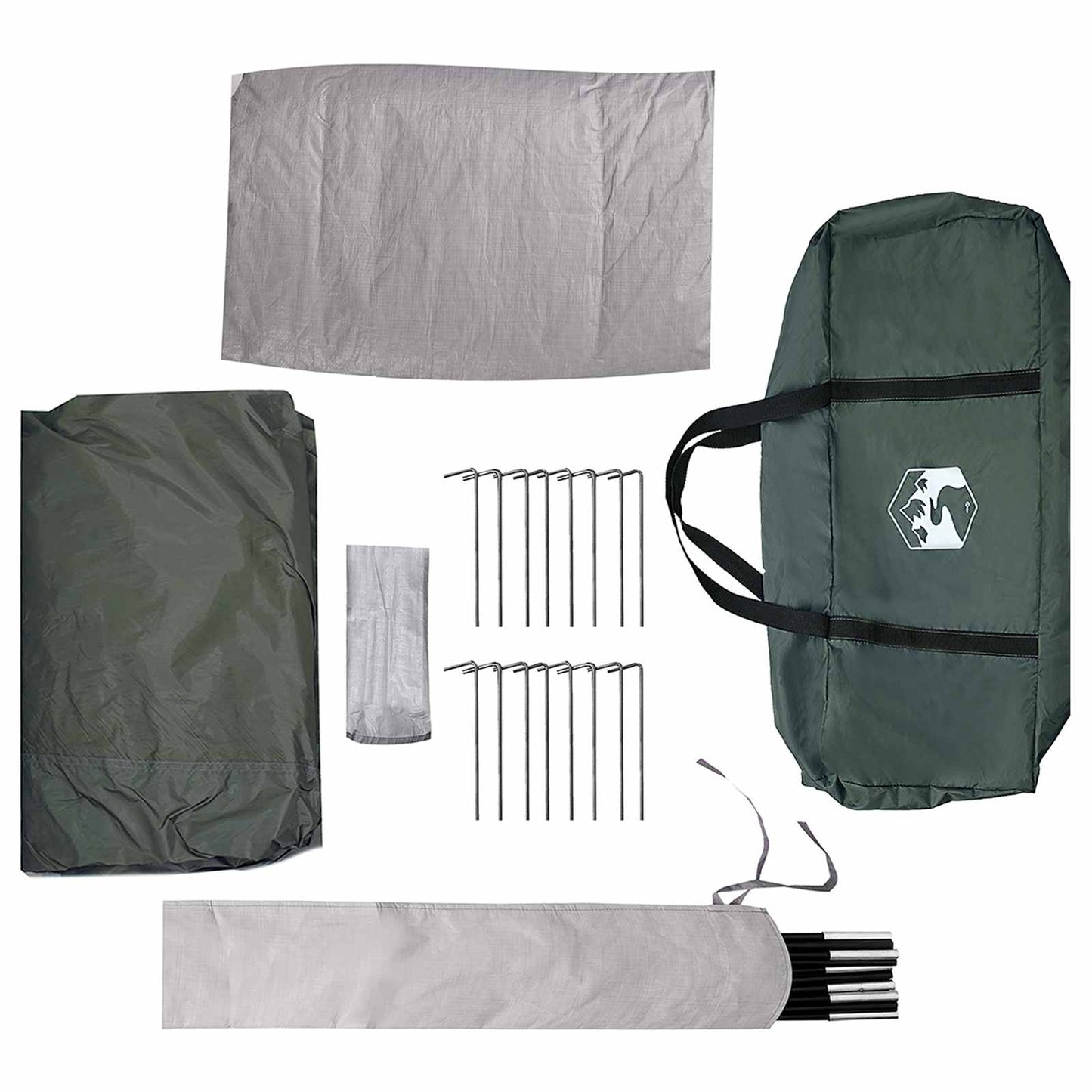 Huisje Tent met dak Leger groen 8-persoons Polyester en staal