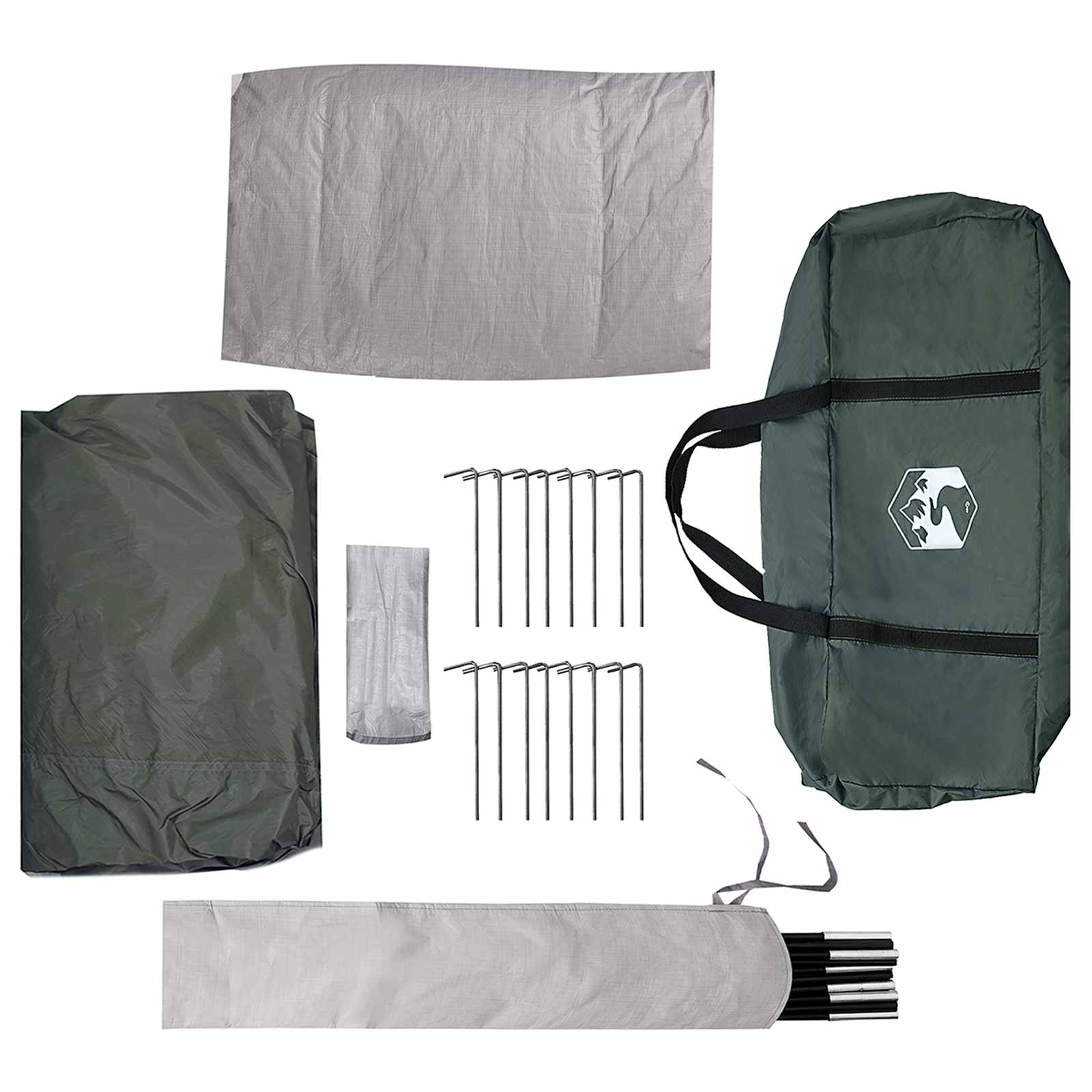 Huisje Tent met dak Leger groen 8-persoons Polyester en staal
