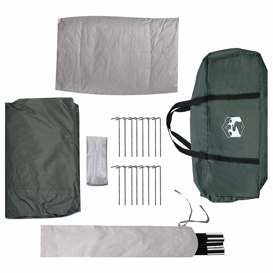 Huisje Tent met dak Leger groen 8-persoons Polyester en staal