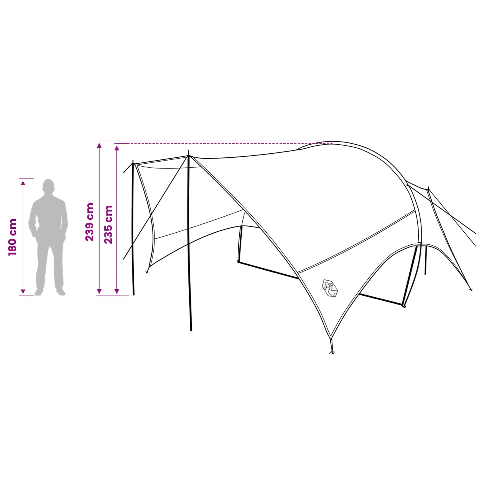 Camping Tarp Waterbestendig Groen 550 x 400 x 230 cm