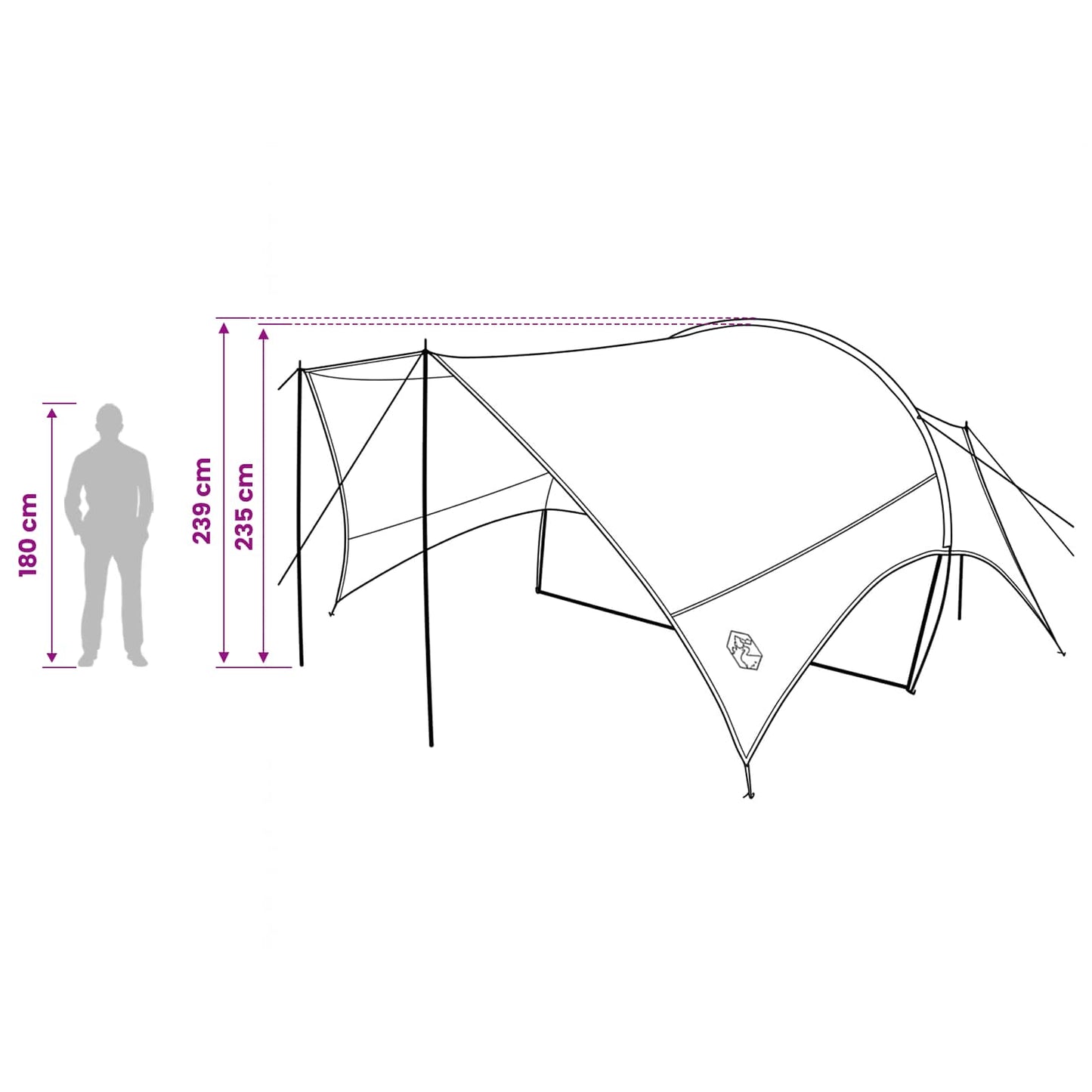 Camping Tarp Waterbestendig Blauw 550 x 400 x 230 cm