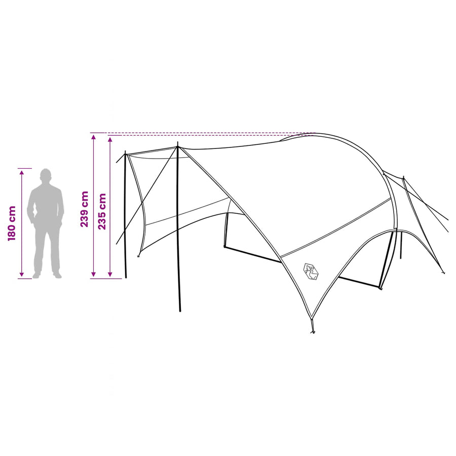 Camping Tarp Waterbestendig Blauw 550 x 400 x 230 cm