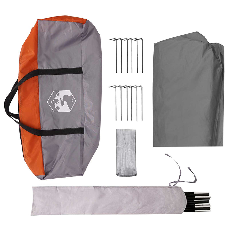 Camping Tarp Waterbestendig Grijs en Oranje 550 x 400 x 230 cm