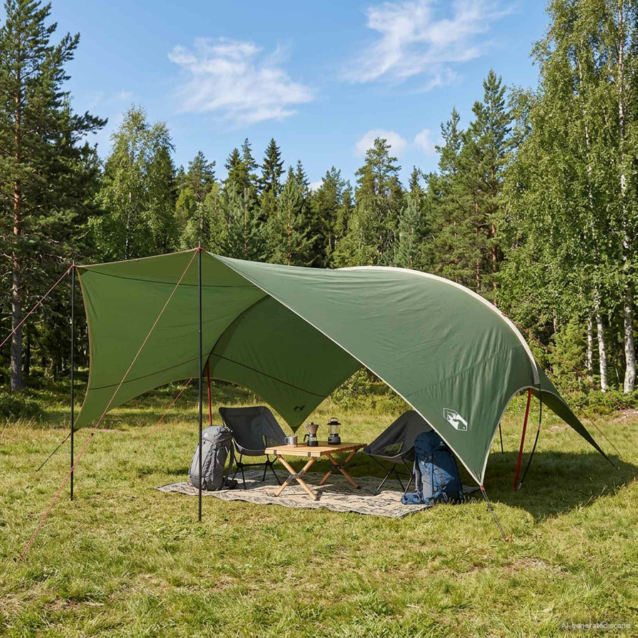 Camping Tarp Waterbestendig Groen 690 x 580 x 255 cm