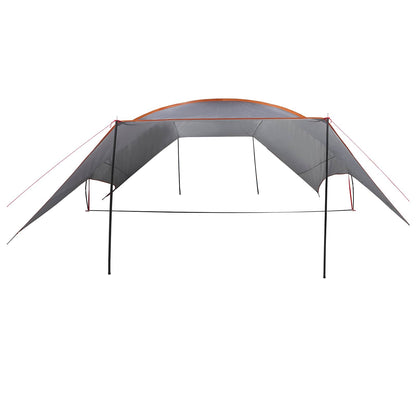 Camping Tarp Waterbestendig Grijs en Oranje 695 x 580 x 200 cm