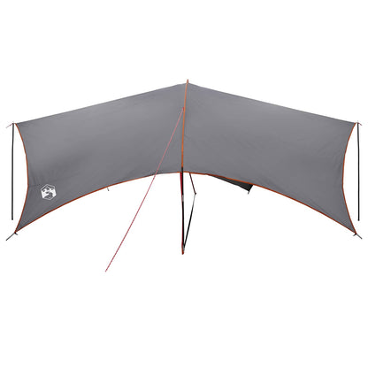 Camping Tarp Waterbestendig Grijs en Oranje 695 x 580 x 200 cm