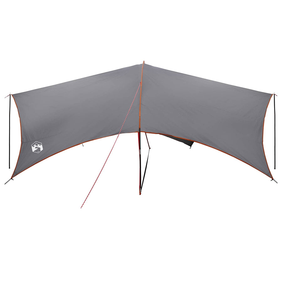 Camping Tarp Waterbestendig Grijs en Oranje 695 x 580 x 200 cm