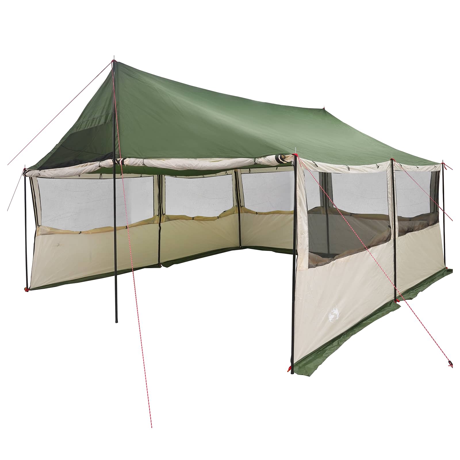 Gezinstent met dak Groen 450 x 400 x 265 cm Polyester en staal