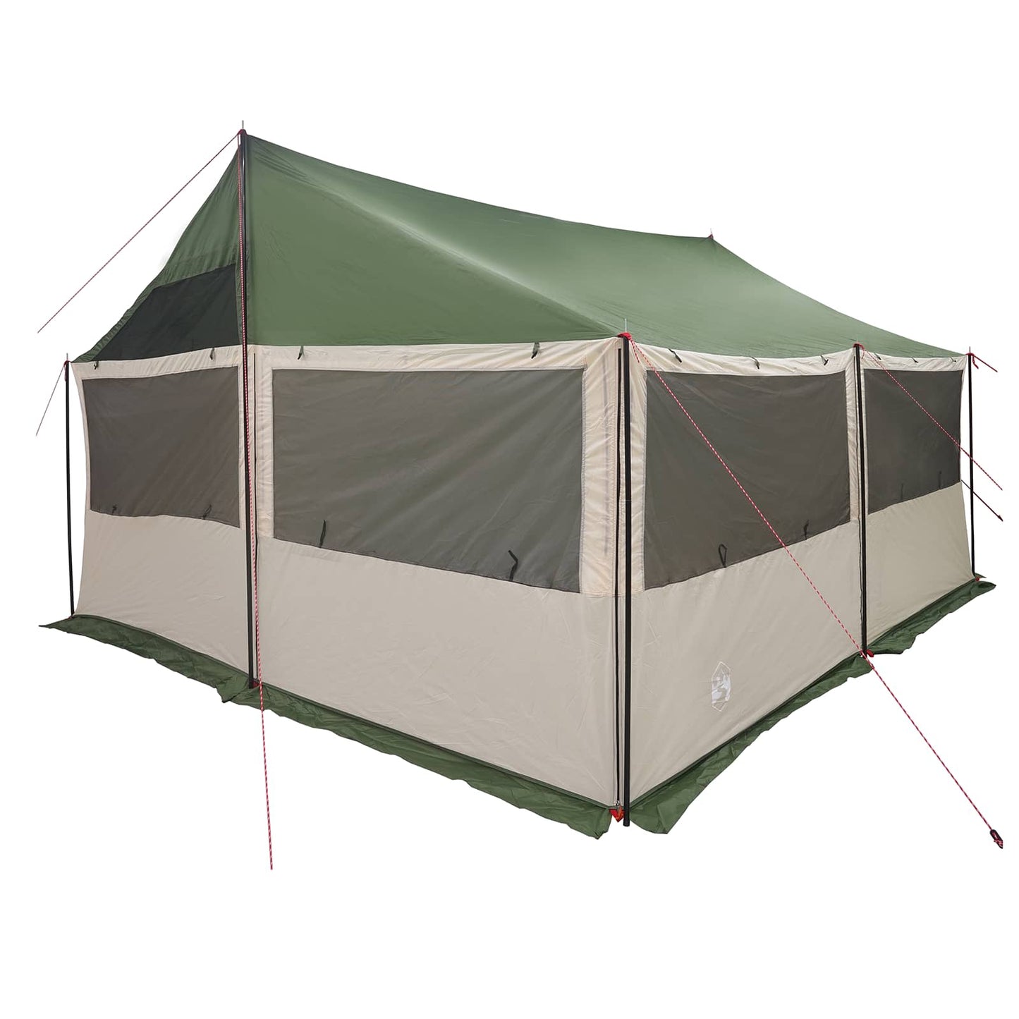 Gezinstent met dak Groen 450 x 400 x 265 cm Polyester en staal