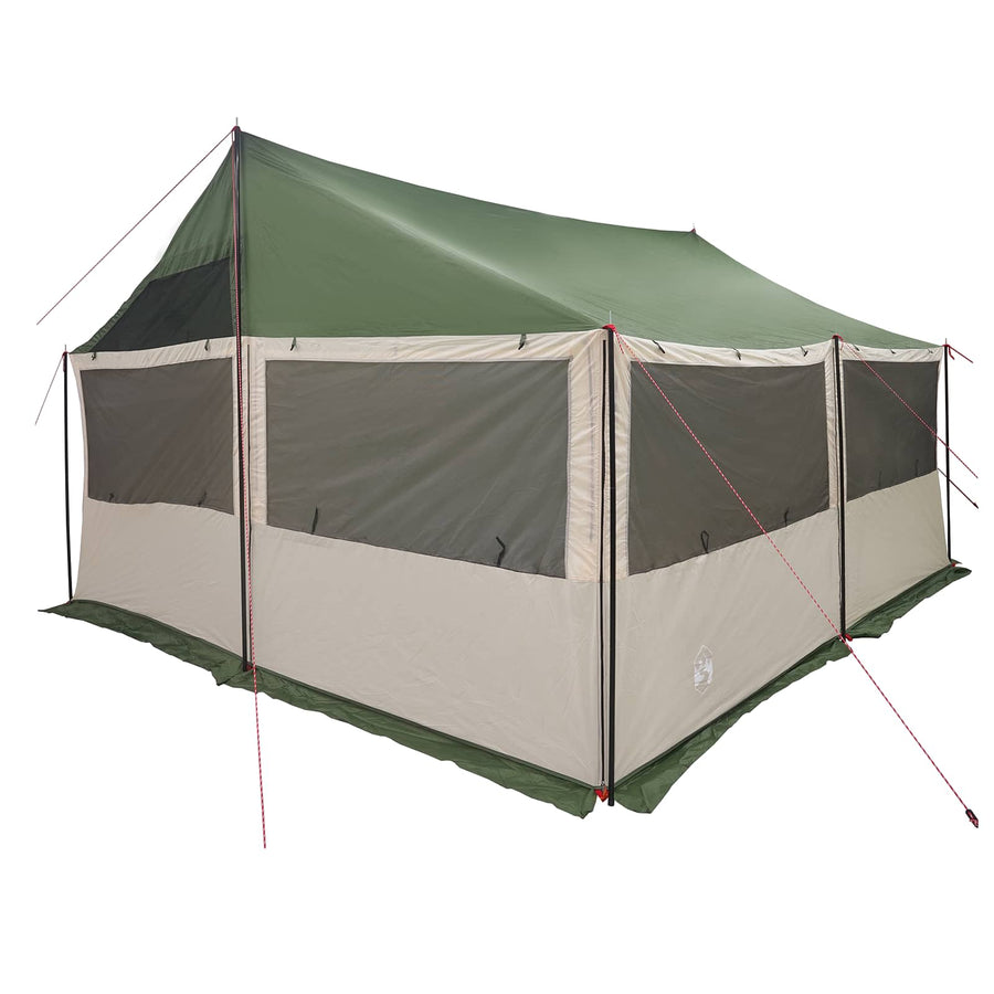 Gezinstent met dak Groen 450 x 400 x 265 cm Polyester en staal