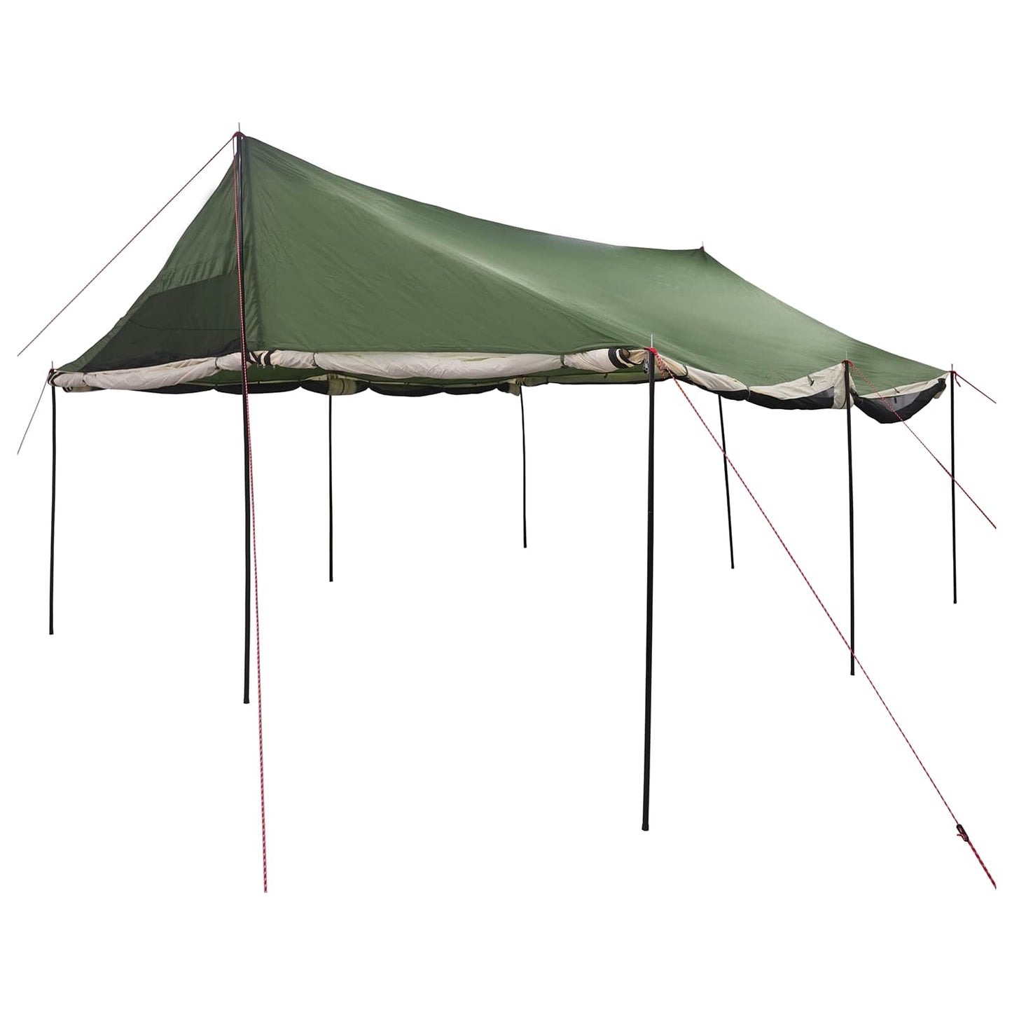 Gezinstent met dak Groen 450 x 400 x 265 cm Polyester en staal