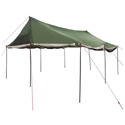 Gezinstent met dak Groen 450 x 400 x 265 cm Polyester en staal