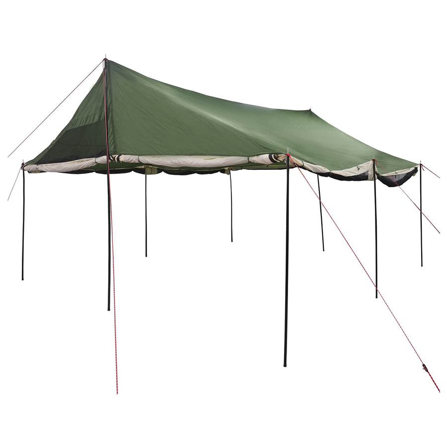Gezinstent met dak Groen 450 x 400 x 265 cm Polyester en staal