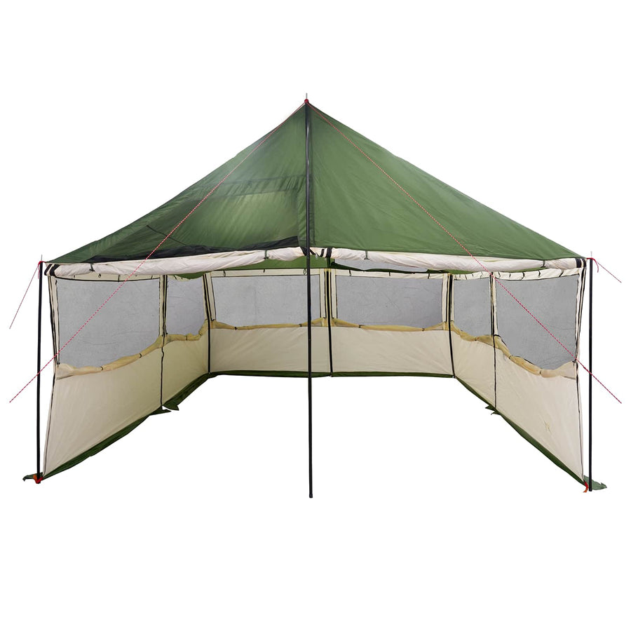 Gezinstent met dak Groen 450 x 400 x 265 cm Polyester en staal