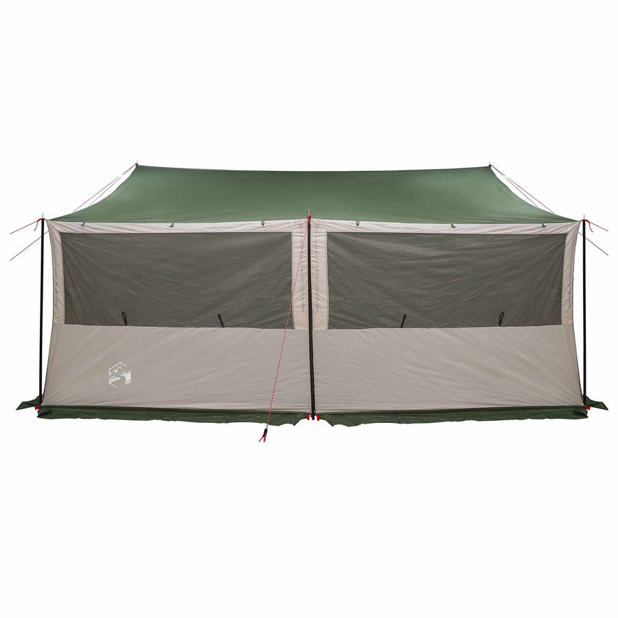 Gezinstent met dak Groen 450 x 400 x 265 cm Polyester en staal