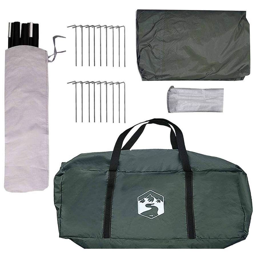 Gezinstent Leger groen 450 x 400 x 265 cm Polyester en staal